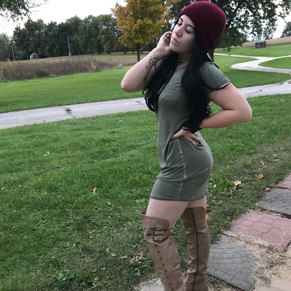 Hunter Green TShirt dress